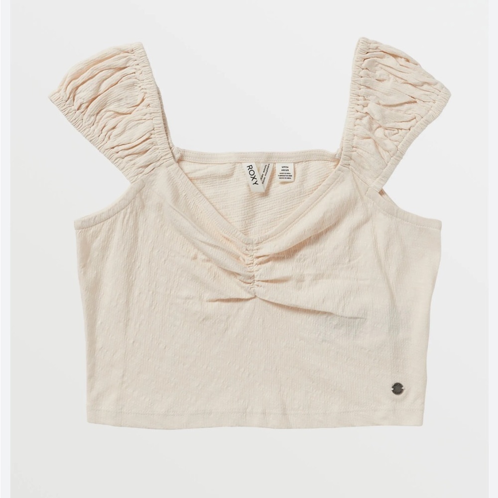 ROXY Hibiscus Honey Crop Top - Tapioca Size Small NWOT
